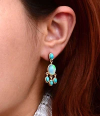 Barse Bronze, Opal and Turquoise Aurora Chandelier Earrings