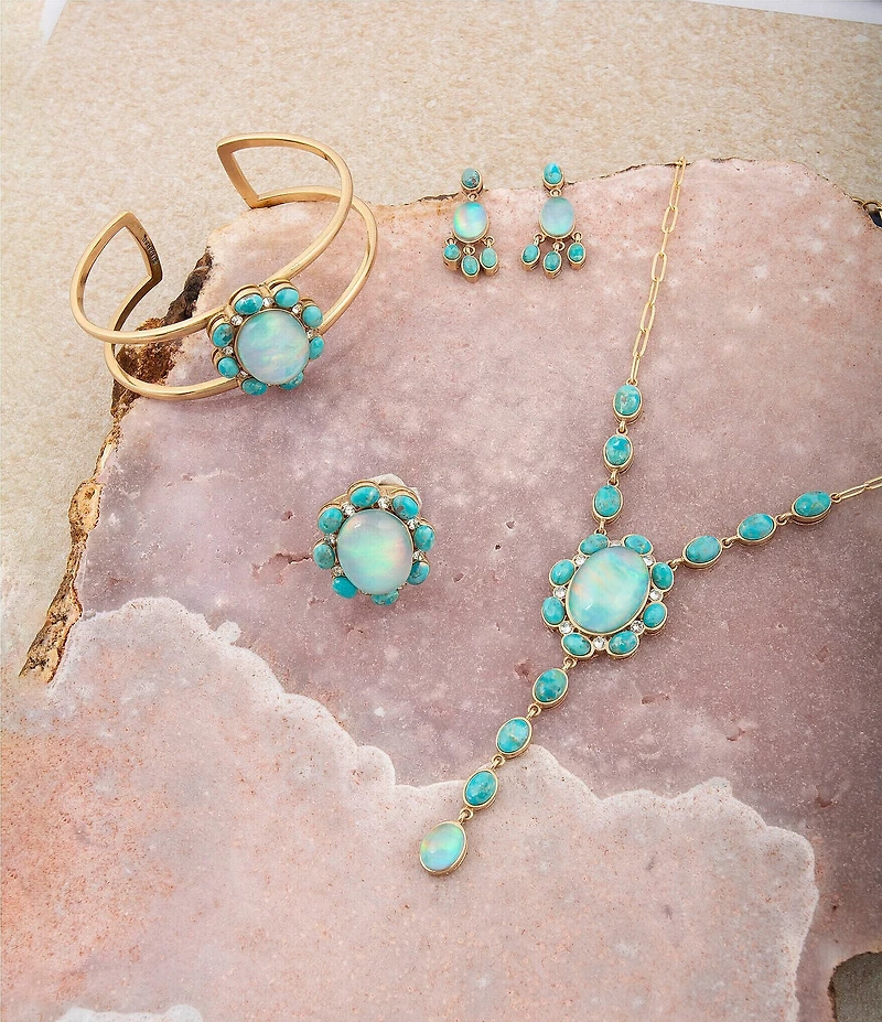 Barse Bronze, Opal and Turquoise Aurora Cuff Bracelet