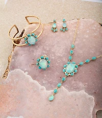 Barse Bronze, Opal and Turquoise Aurora Cuff Bracelet