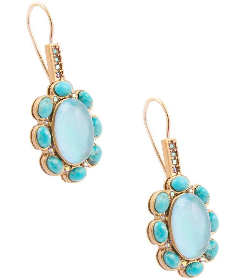Barse Bronze, Opal and Turquoise Aurora Oval Drop Earrings