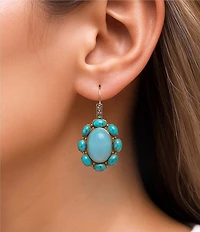 Barse Bronze, Opal and Turquoise Aurora Oval Drop Earrings