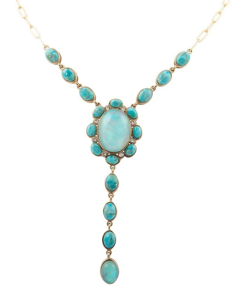 Barse Bronze, Opal and Turquoise Aurora Y Necklace