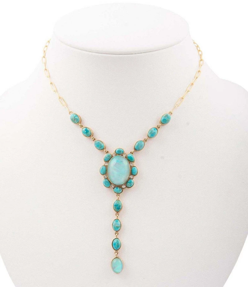 Barse Bronze, Opal and Turquoise Aurora Y Necklace