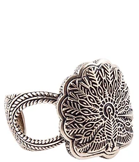 Barse Bronze Peacock Cuff Bracelet