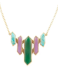 Barse Bronze Retro Genuine Stone Frontal Collar Necklace
