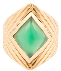 Barse Bronze Retro Green Onyx Statement Ring