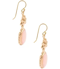 Barse Bronze Romantic Garden Pink Opal Drop Earrings
