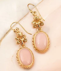 Barse Bronze Romantic Garden Pink Opal Drop Earrings