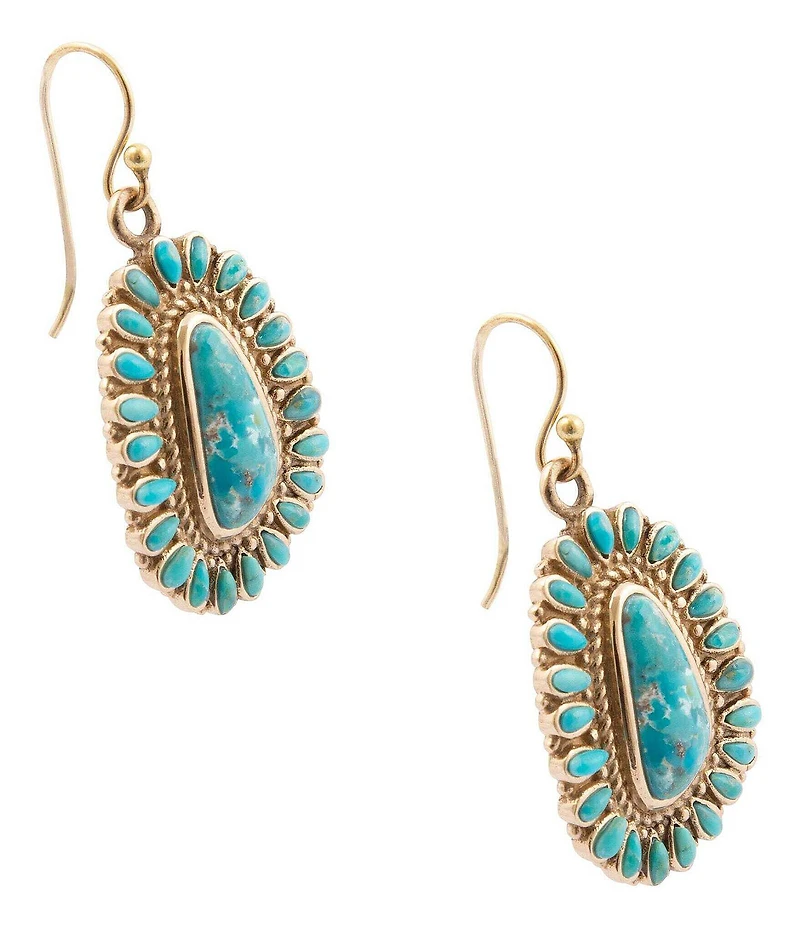 Barse Bronze Sedona Turquoise Statement Drop Earrings