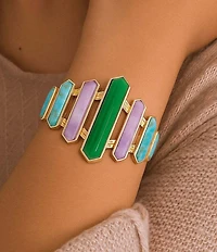 Barse Bronze Seville Genuine Stone Statement Cuff Bracelet