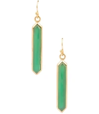 Barse Bronze Seville Green Onyx Linear Earrings