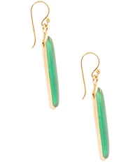 Barse Bronze Seville Green Onyx Linear Earrings