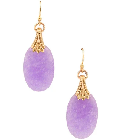 Barse Bronze Seville Purple Quartz Drop Earrings