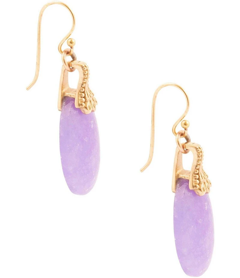 Barse Bronze Seville Purple Quartz Drop Earrings