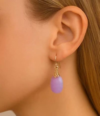 Barse Bronze Seville Purple Quartz Drop Earrings