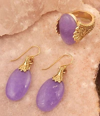 Barse Bronze Seville Purple Quartz Drop Earrings