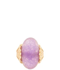 Barse Sari Purple Quartz Golden Statement Ring