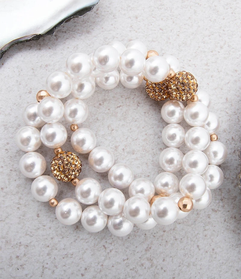 Barse Pearl Terra Luxe Stretch Bracelet Set