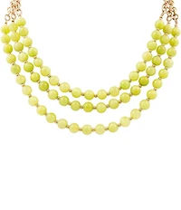 Barse Citrus Tide Green Jade Beaded Statement Short Multi-Strand Necklace