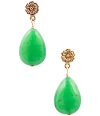 Barse Citrus Tide Jade Drop Earrings