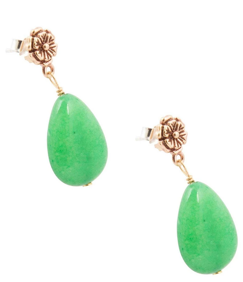 Barse Citrus Tide Jade Drop Earrings