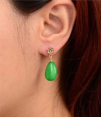 Barse Citrus Tide Jade Drop Earrings
