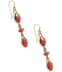 Barse Crimson Sky Metal Infused Magnesite Linear Earrings