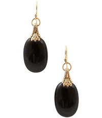 Barse Desert Bloom Golden Onyx Drop Earrings