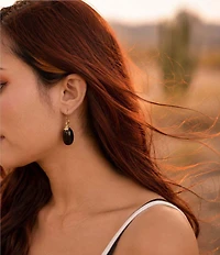 Barse Desert Bloom Golden Onyx Drop Earrings