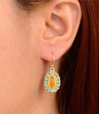 Barse Desert Radiance Turquoise and Agate Drop Earrings