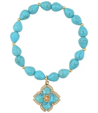 Barse Desert Sky Genuine Stone Beaded Stretch Bracelet