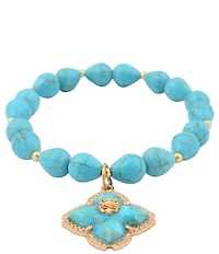 Barse Desert Sky Genuine Stone Beaded Stretch Bracelet