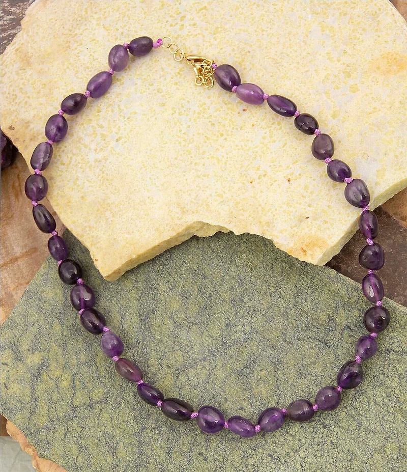 Barse Nugget Knotted Golden Collar Necklace