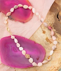 Barse Nugget Knotted Golden Collar Necklace