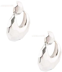 Barse Faceted Sterling Silver Doorknocker Chunky Post Earrings