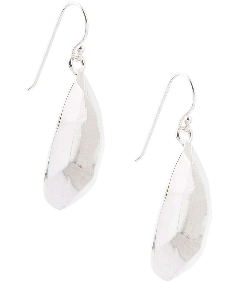 Barse Faceted Sterling Silver Teardrop Drop Earrings