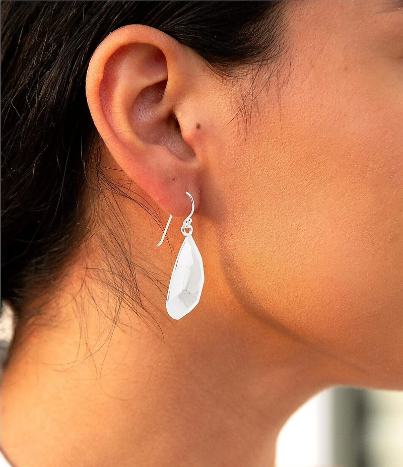 Barse Faceted Sterling Silver Teardrop Drop Earrings