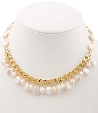 Barse Freshwater Pearl Aurelia Charm Collar Necklace