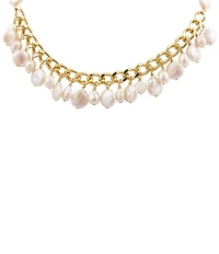 Barse Freshwater Pearl Aurelia Charm Collar Necklace