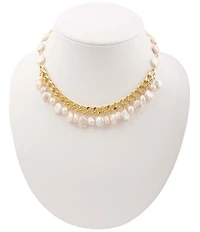 Barse Freshwater Pearl Aurelia Charm Collar Necklace