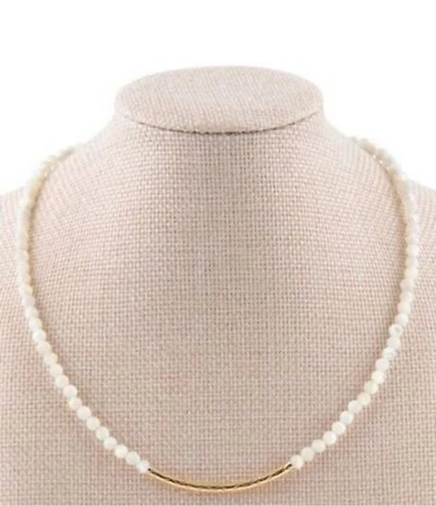 Barse Freshwater Pearl Bar Collar Necklace