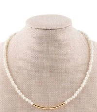 Barse Freshwater Pearl Bar Collar Necklace