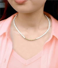 Barse Freshwater Pearl Bar Collar Necklace