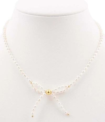 Barse Freshwater Pearl Bow Collar Necklace