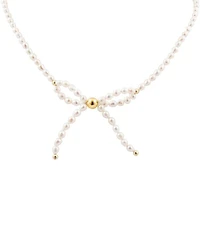 Barse Freshwater Pearl Bow Collar Necklace