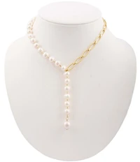 Barse Freshwater Pearl Golden Tide Y Necklace