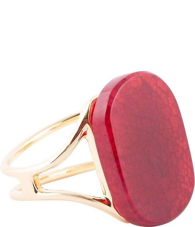 Barse Fuchsia Genuine Agate Statement Bangle Bracelet