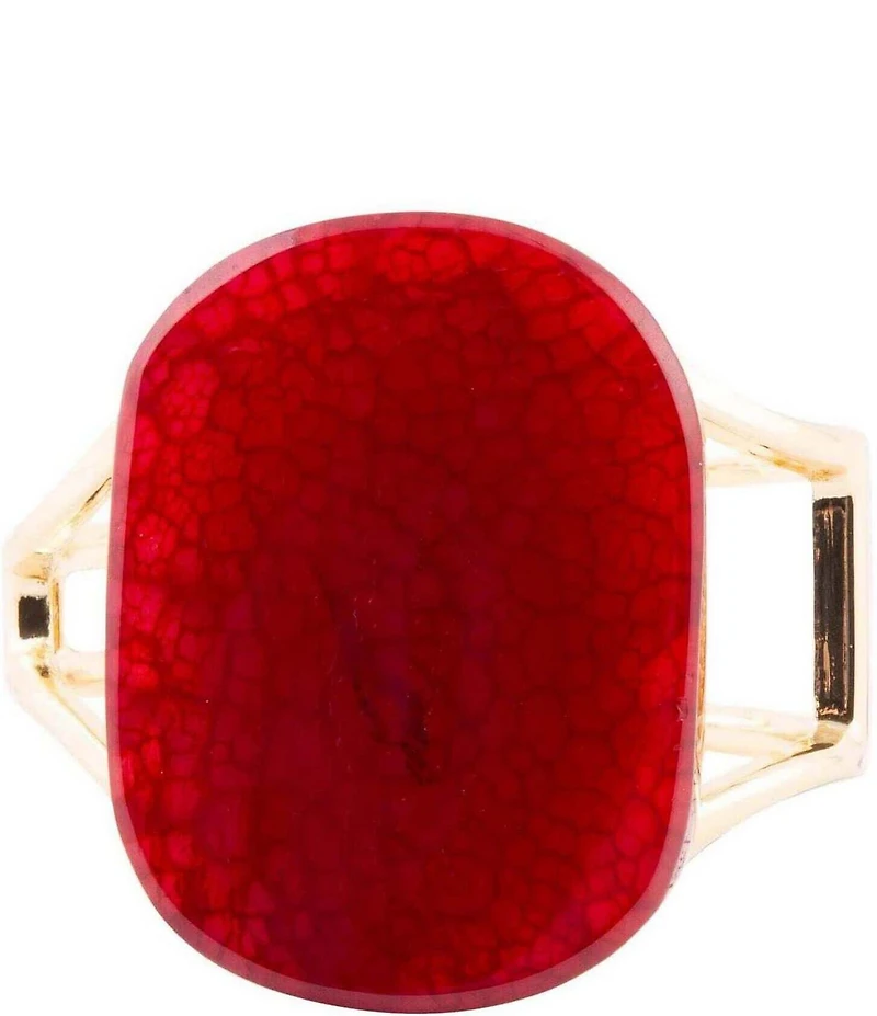 Barse Fuchsia Agate Statement Bangle Bracelet