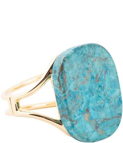 Barse Genuine Jasper Stone Statement Cuff Bracelet