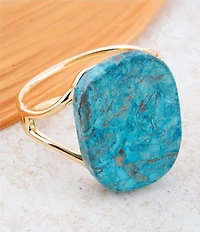 Barse Genuine Jasper Stone Statement Cuff Bracelet